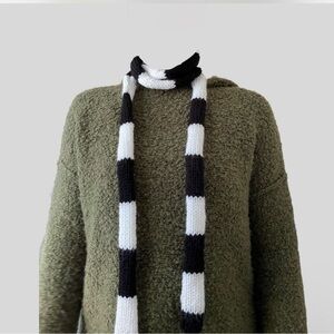 Black and White Striped Scarf